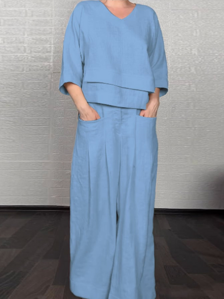 Renaya | Completo casual in cotone e lino 3