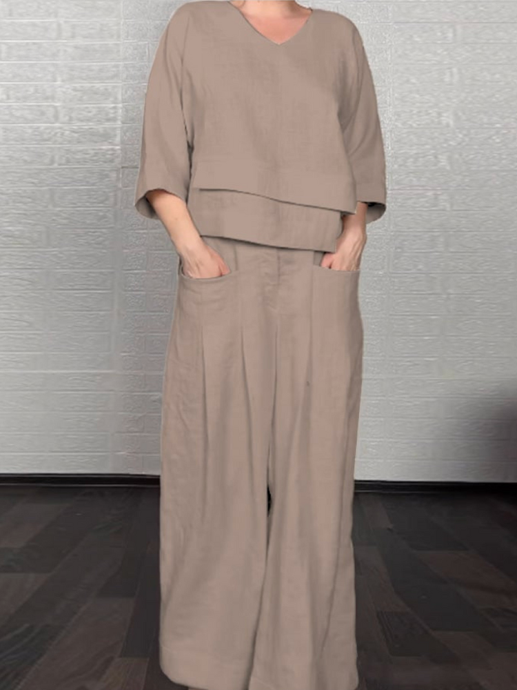 Renaya | Completo casual in cotone e lino 5