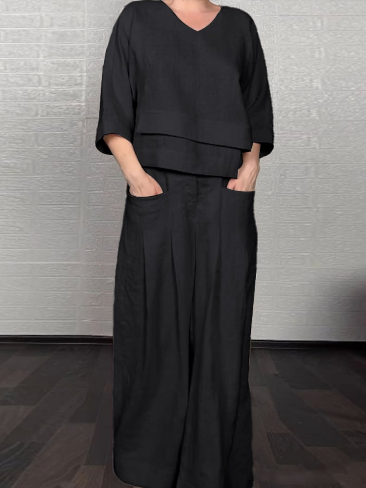 Renaya | Completo casual in cotone e lino 7