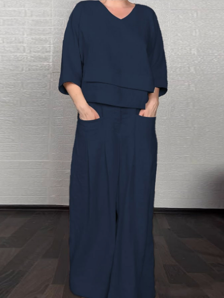 Renaya | Completo casual in cotone e lino 8
