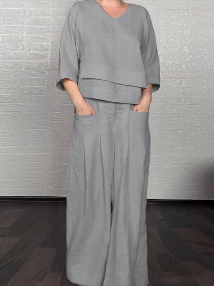 Renaya | Completo casual in cotone e lino 9