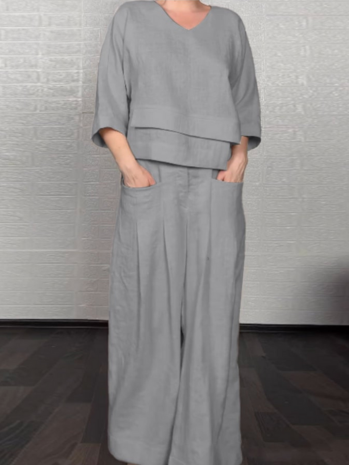 Renaya | Completo casual in cotone e lino 9