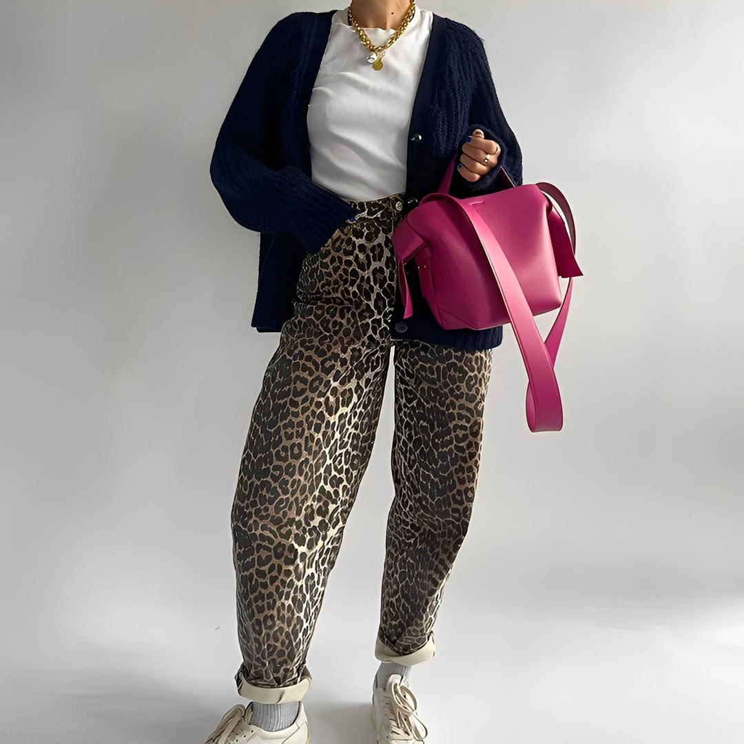 Rowanne - Classico pantalone a gamba larga con stampa per donne 0