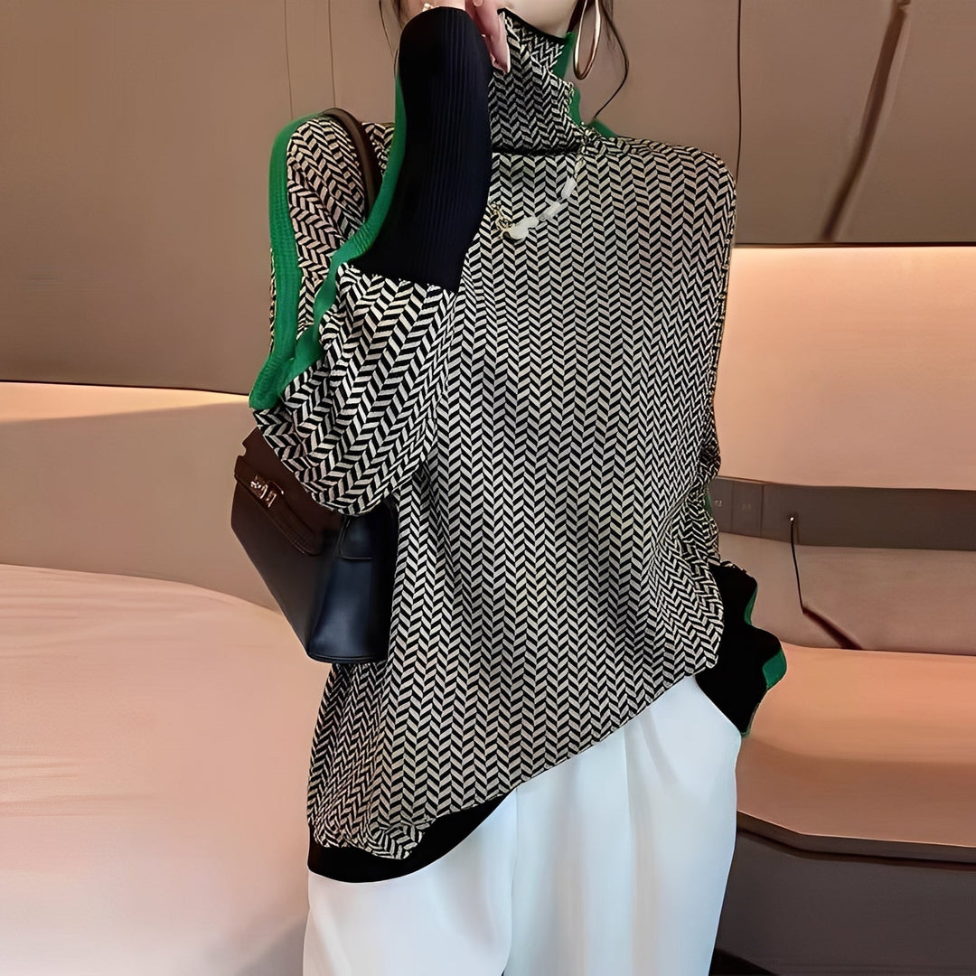 Roxanna - Maglione a righe casual e taglio morbido per donne 0
