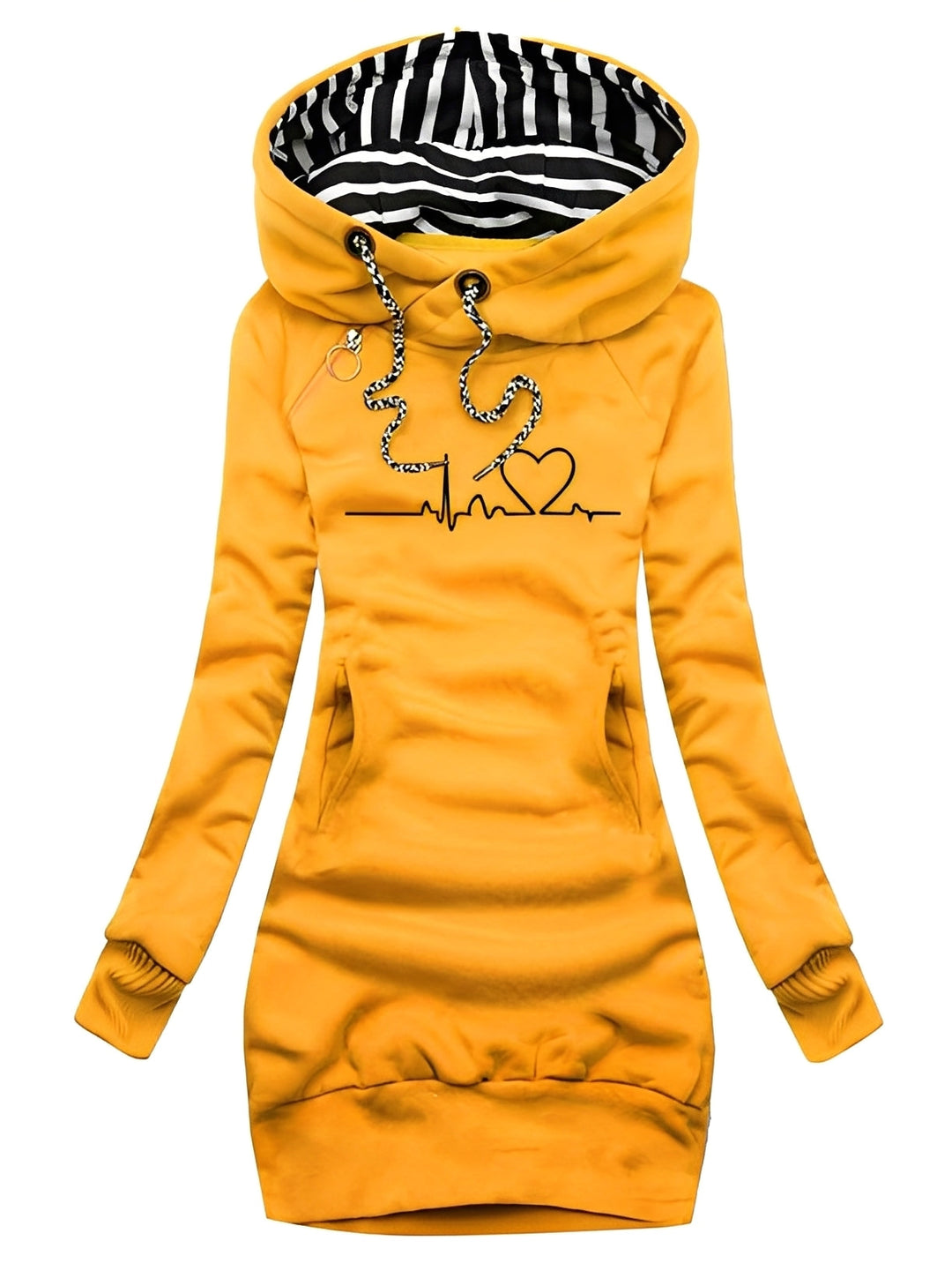 Roxanne - Abito in maglia casual stampato con cappuccio per donne 0