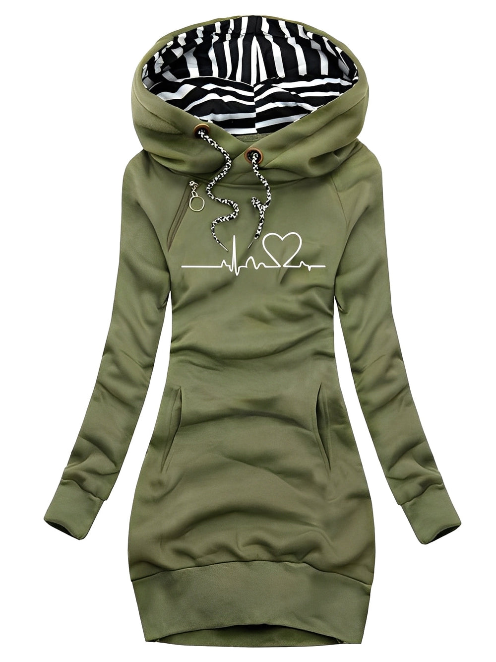 Roxanne - Abito in maglia casual stampato con cappuccio per donne 1