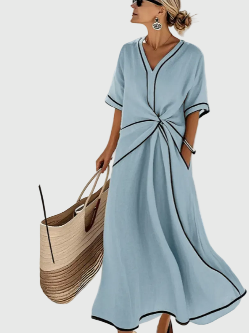 Ryza | Abito lungo drappeggiato stile costiero 1