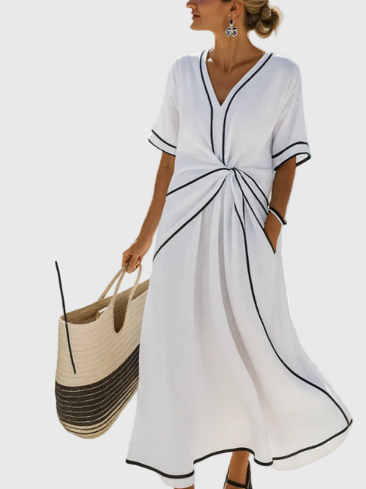 Ryza | Abito lungo drappeggiato stile costiero 2