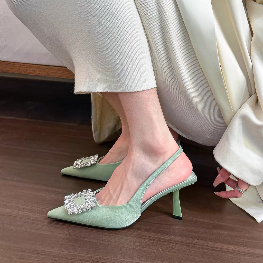 Shantel - eleganti scarpe con tacco a spillo a punta con strass 4