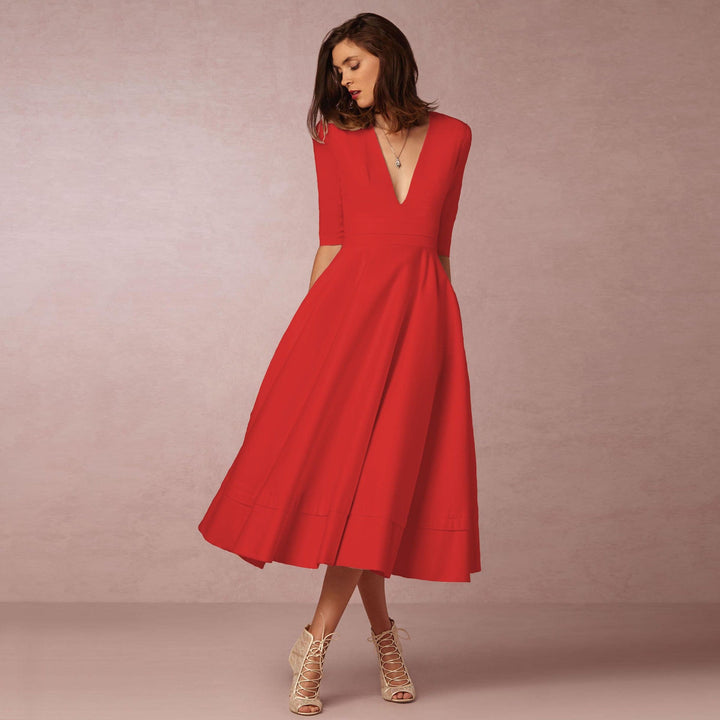 Sharise - Abito casual con scollo a V per donne 1
