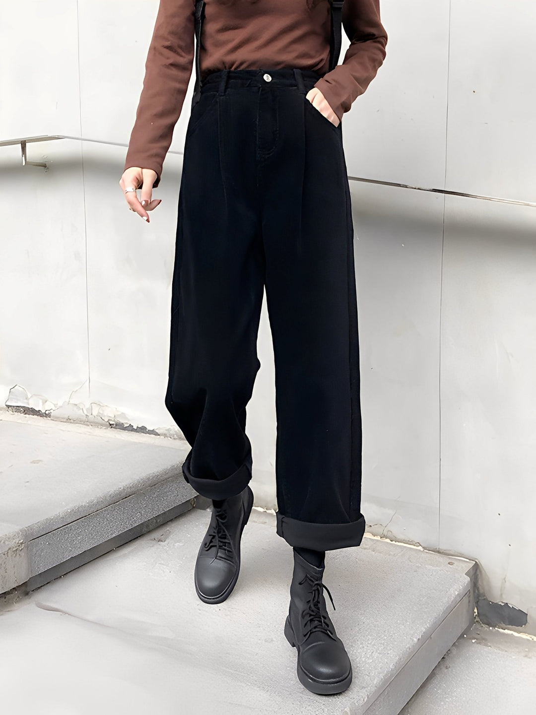 Shelbie - Classico pantaloni a gamba larga in velluto a coste per donne 2