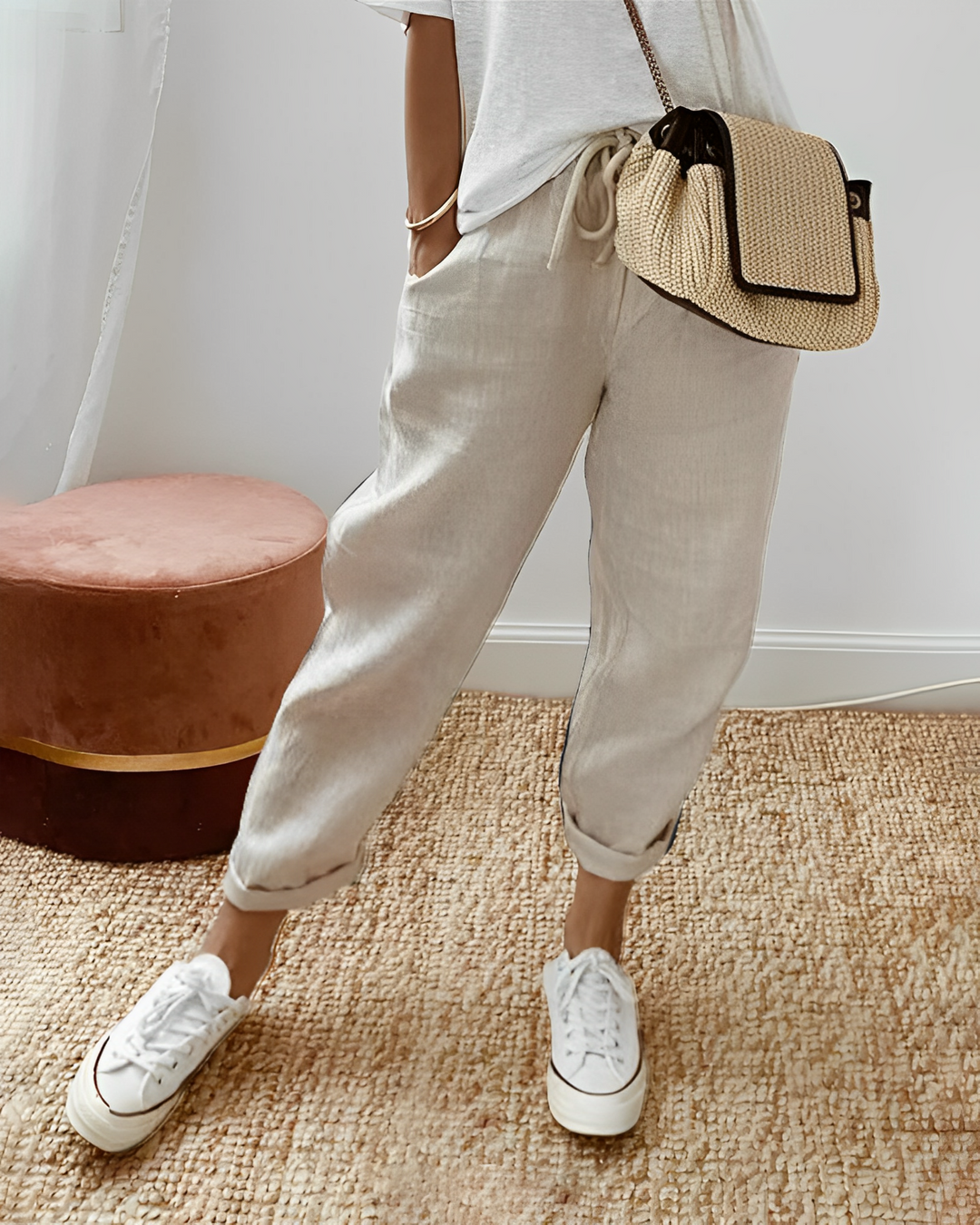 Sherie - Casual, morbidi pantaloni di lino per donne 0