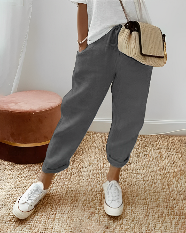 Sherie - Casual, morbidi pantaloni di lino per donne 5