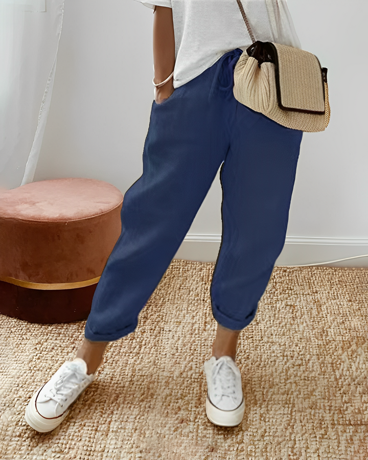 Sherie - Casual, morbidi pantaloni di lino per donne 6