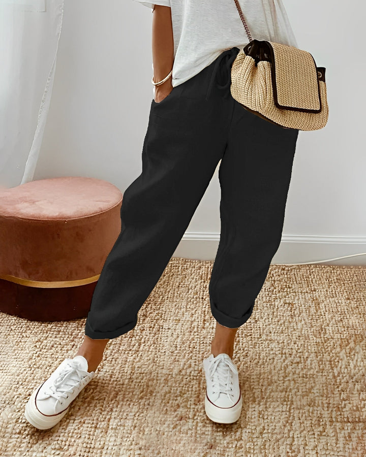 Sherie - Casual, morbidi pantaloni di lino per donne 7