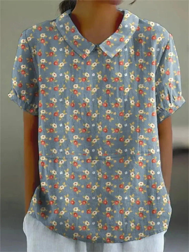 Shira - Elegante camicia da donna in lino con stampa di pesci 4