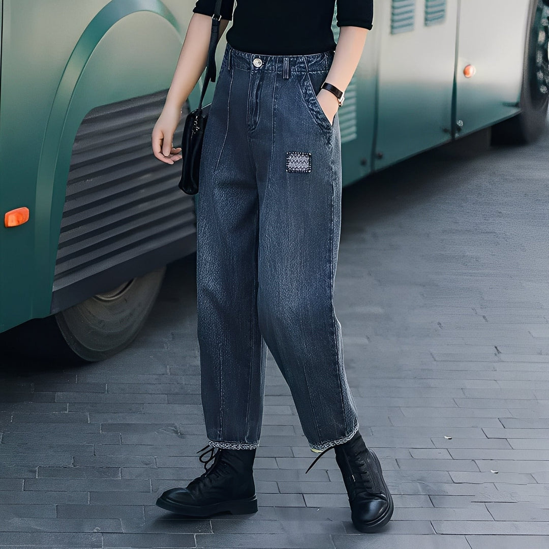 Shirlee - Eleganti pantaloni di jeans a vita alta per donne 2
