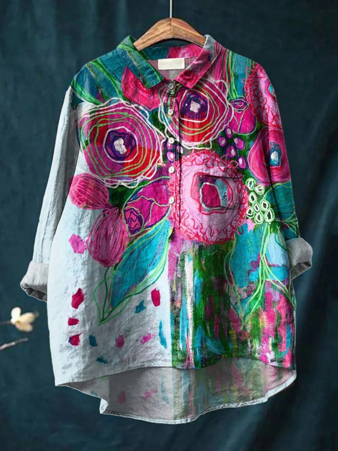 Skylar | Camicia casual con stampa floreale vintage 0