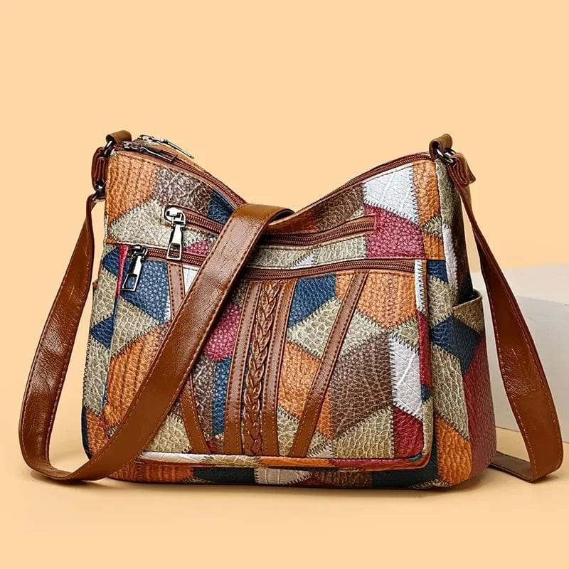 Solara | Borsa a Tracolla in Pelle con Motivo Mosaico 0