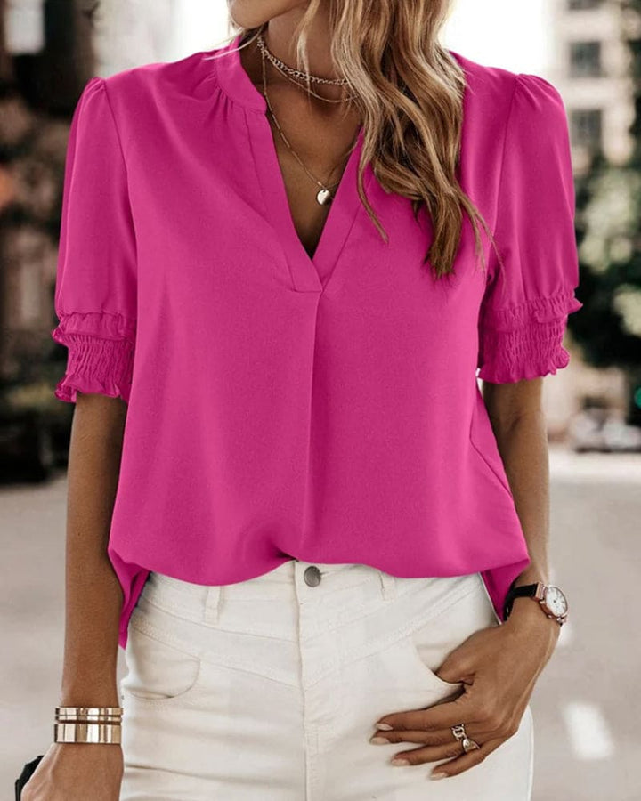 Sophia – Blusa con Scollo a V e Maniche Corte 6