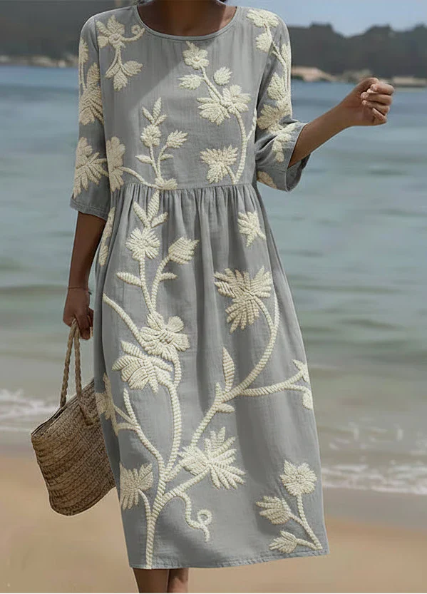 Sorelle | Abito Midi Floreale Texturizzato 0