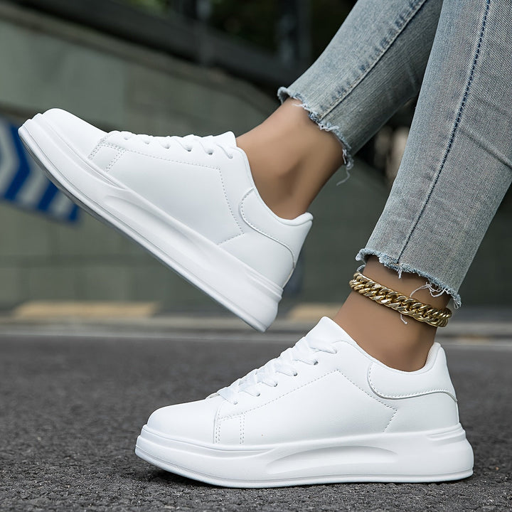Techno - Bianche Sneaker in Pelle Donna Look Pulito 6