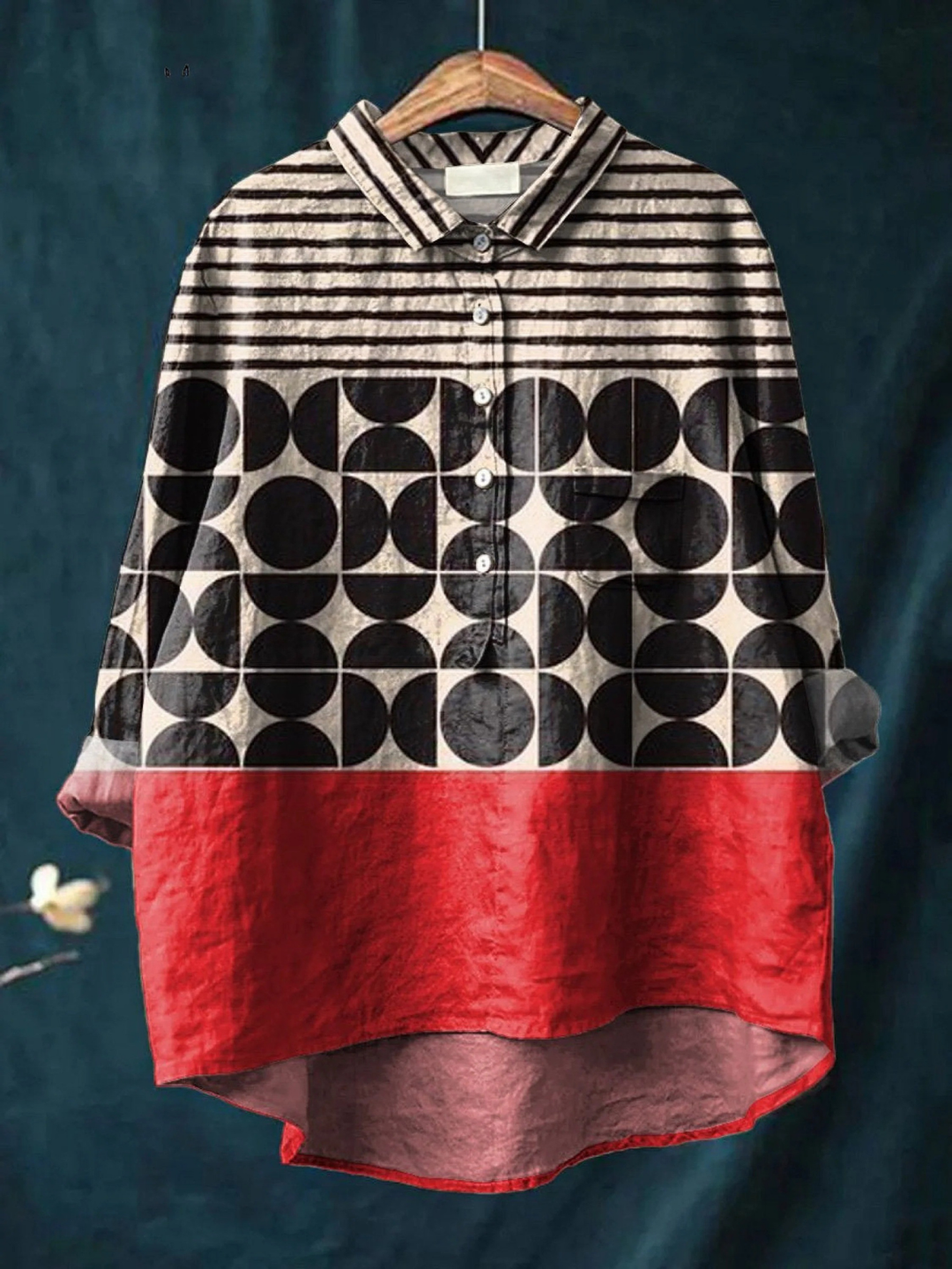 Tessa | Camicia casual da donna con stampa a motivo geometrico Artistry 0