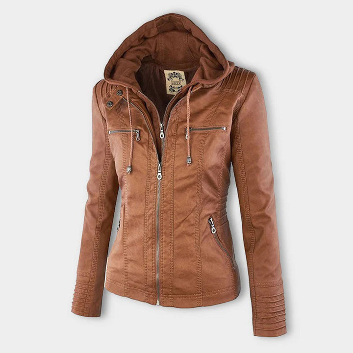 Valentina | Giacca moderna in pelle con cappuccio 0