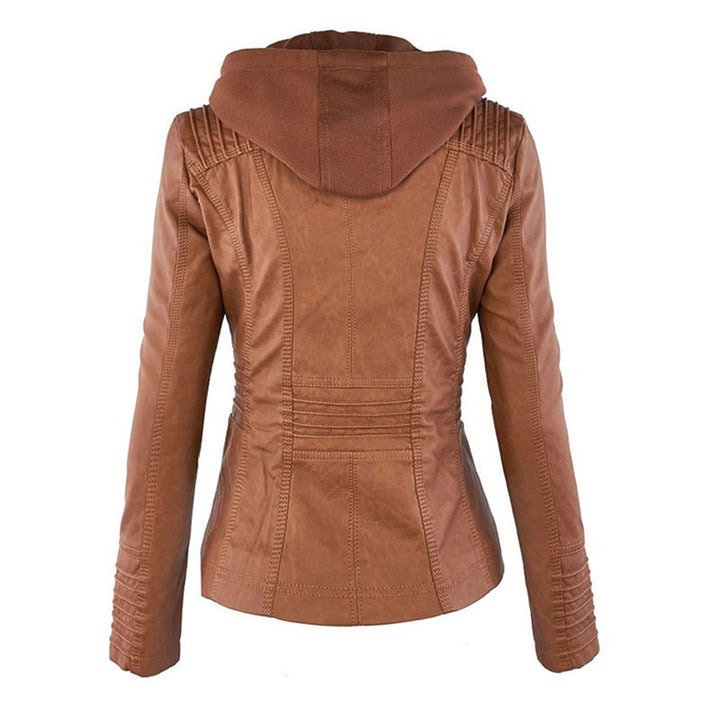 Valentina | Giacca moderna in pelle con cappuccio 2