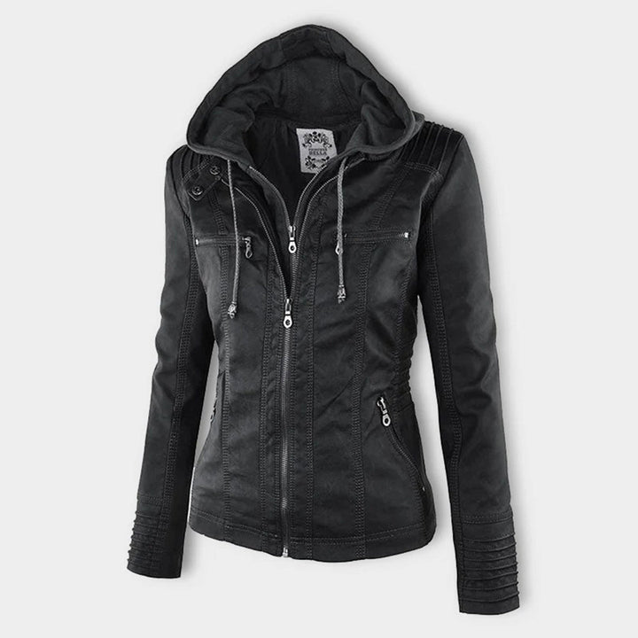 Valentina | Giacca moderna in pelle con cappuccio 3