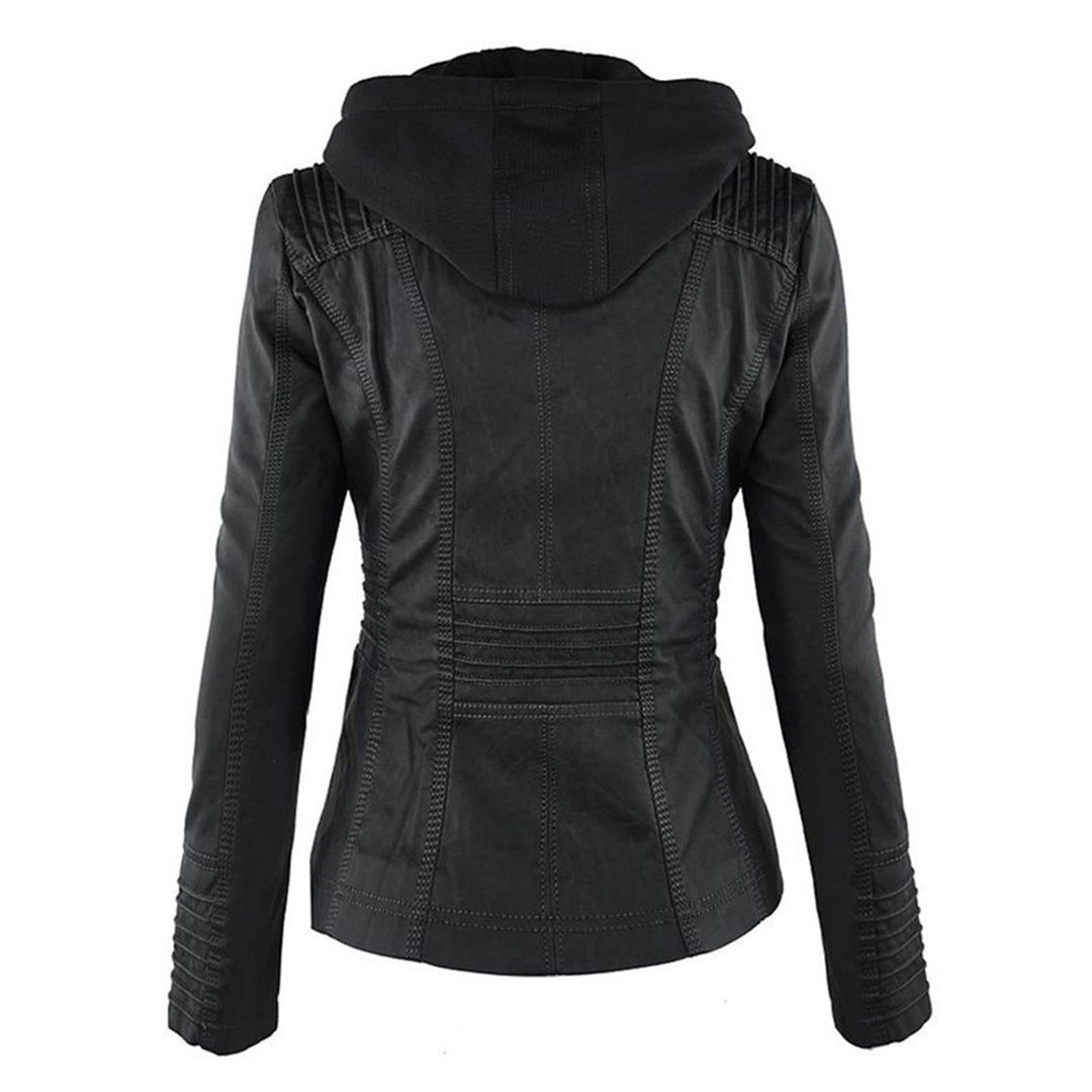 Valentina | Giacca moderna in pelle con cappuccio 4