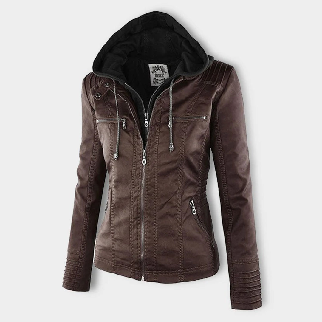 Valentina | Giacca moderna in pelle con cappuccio 5