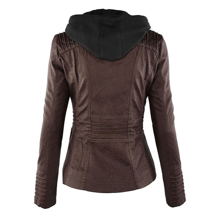 Valentina | Giacca moderna in pelle con cappuccio 6