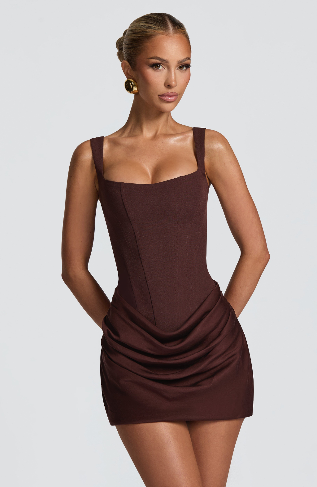 Valeria™ | Mini Abito Scolpito con Corsetto e Drapeggio Morbido 0