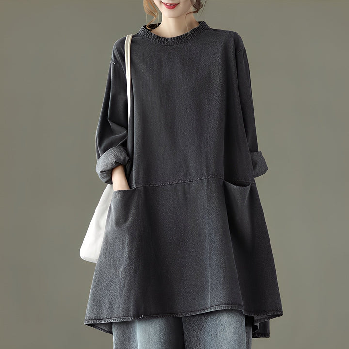 Valerie - Abito maxi casual in denim con tasche per donne 1