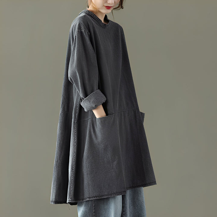 Valerie - Abito maxi casual in denim con tasche per donne 2
