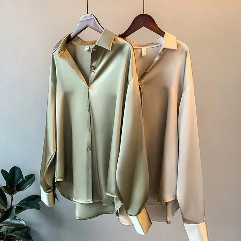 Valgerda - Elegante camicia da donna in satin 1