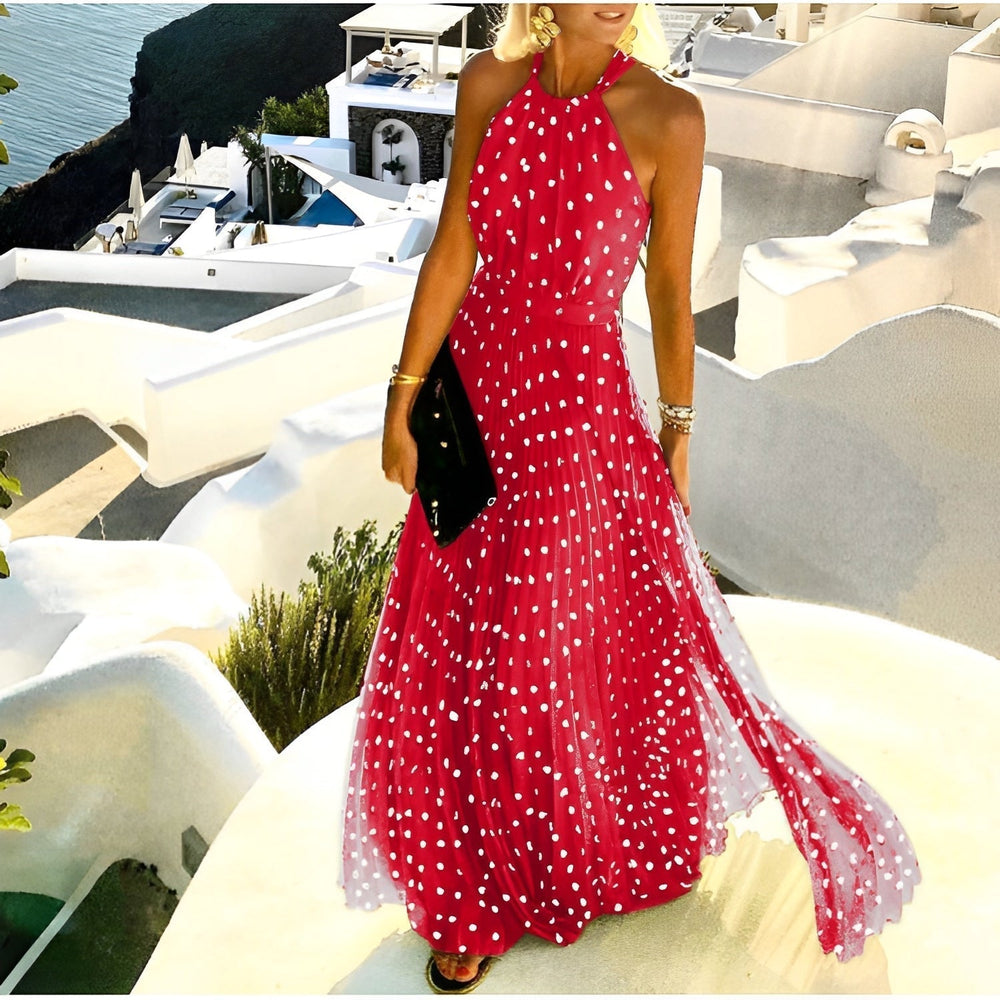 Valorie - Abito Boho plissettato con stampa patchwork per donne 1