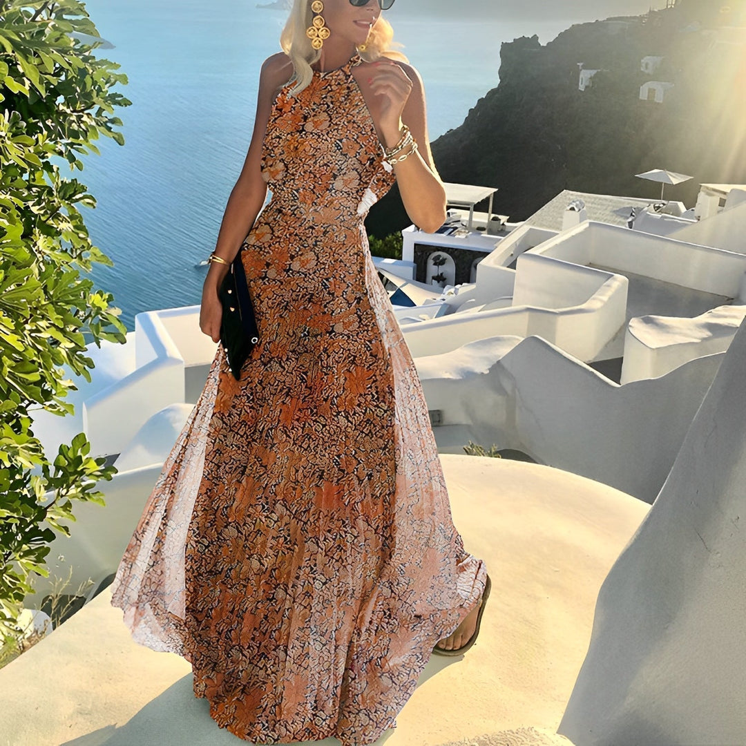 Valorie - Abito Boho plissettato con stampa patchwork per donne 5