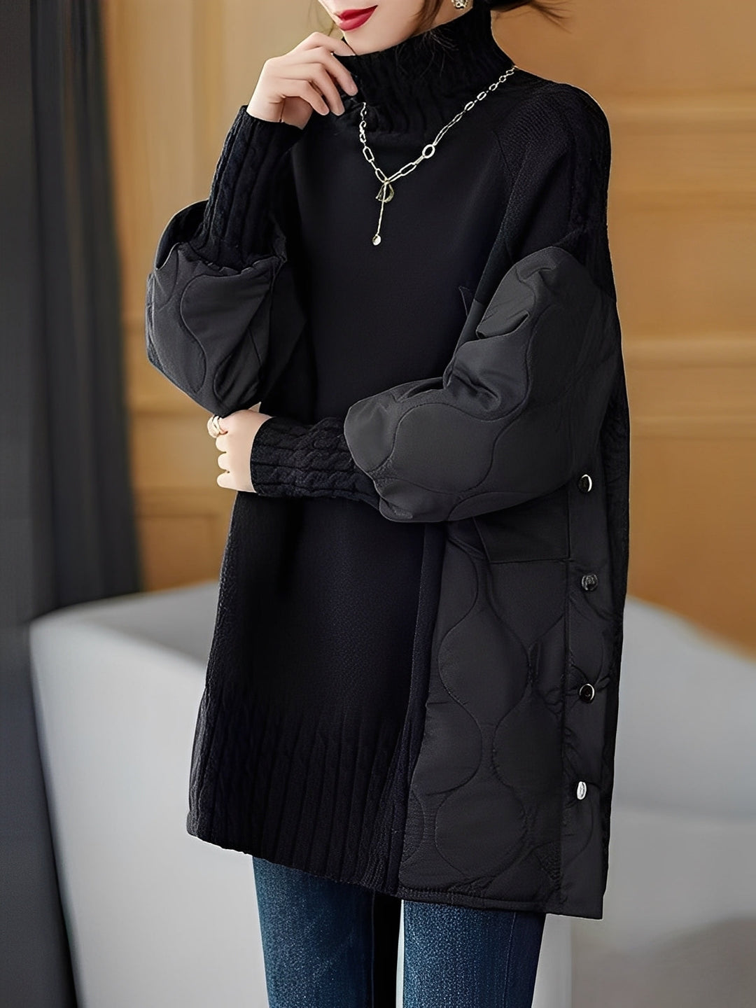 Vonda - Maglione a collo alto casual con collo alto per donne 2