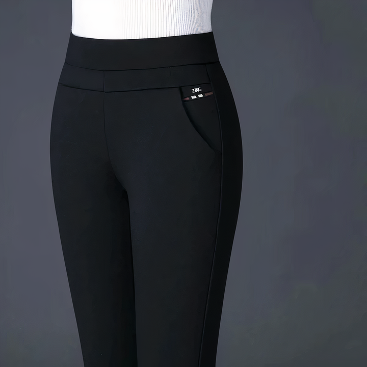 Wenda - Pantaloni a vita alta con elastico per donne 1