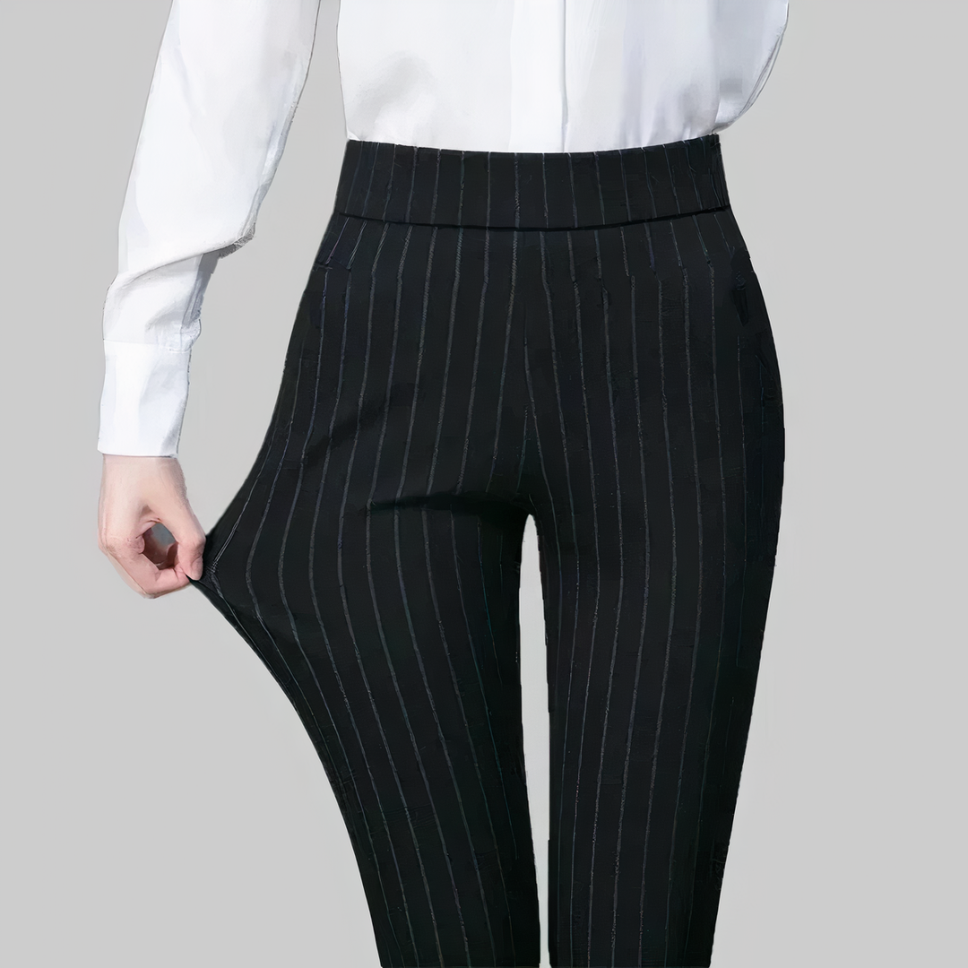 Wenda - Pantaloni a vita alta con elastico per donne 3
