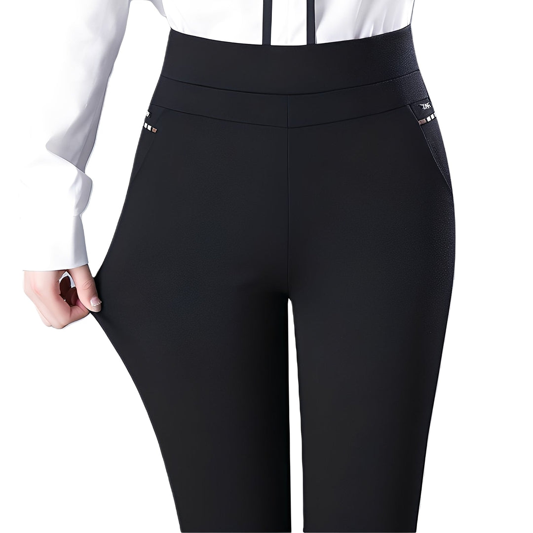 Wenda - Pantaloni a vita alta con elastico per donne 5