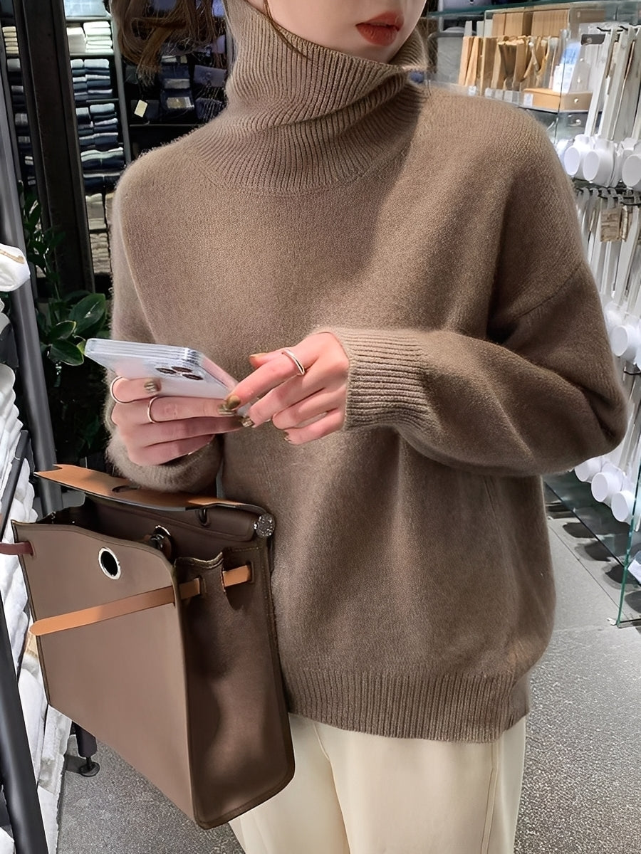 Yvette - Maglione a collo alto in cashmere per donne 1