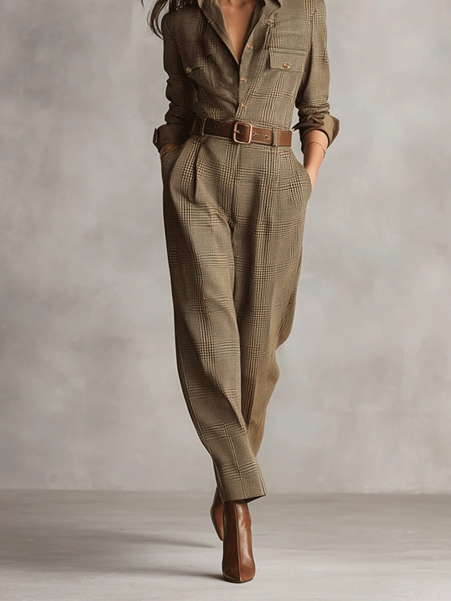 Zoë – Tuta Elegante in Tweed a Quadri 3
