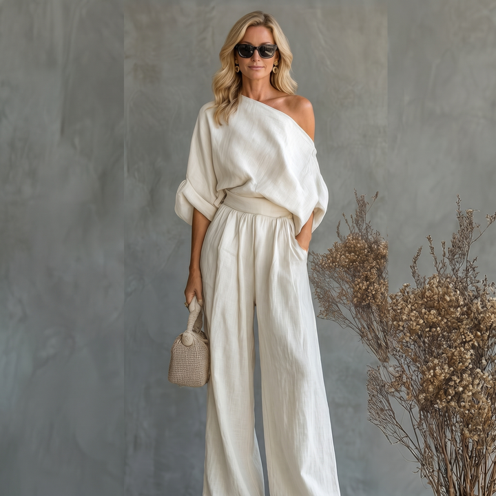 Set di Lino Bianco Sporco – Fresco e Chic per Uscite Estive Eleganti